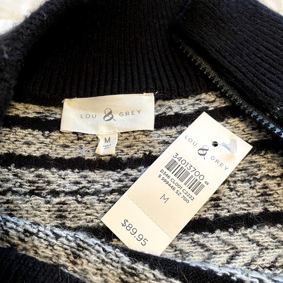 Lou & Grey NWT Women's Fair Isle  Zip Turtleneck Sweater, size Medium - Picture 6 of 7